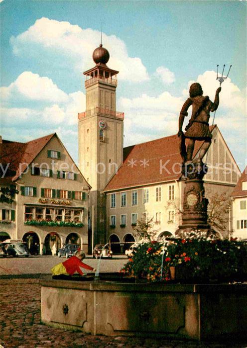 Freudenstadt Neptunbrunnen Rathaus Kurort im Schwarz