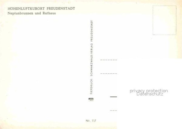 Freudenstadt Neptunbrunnen Rathaus Kurort im Schwarz – Bild 2