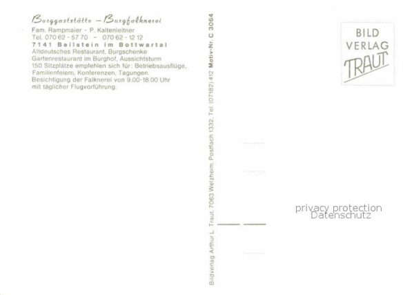 Beilstein Wuerttemberg Berggaststätte Burgfalknerei – Bild 2