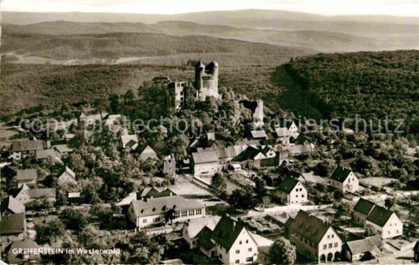 Greifenstein Hessen mit Burg Fliegeraufnahme