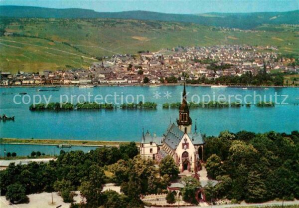 Bingen Rhein St Rochuskapelle mit Blick nach Rüdeshe