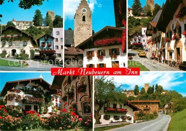 Markt Neubeuern Ortsmotive mit Kirche Burg