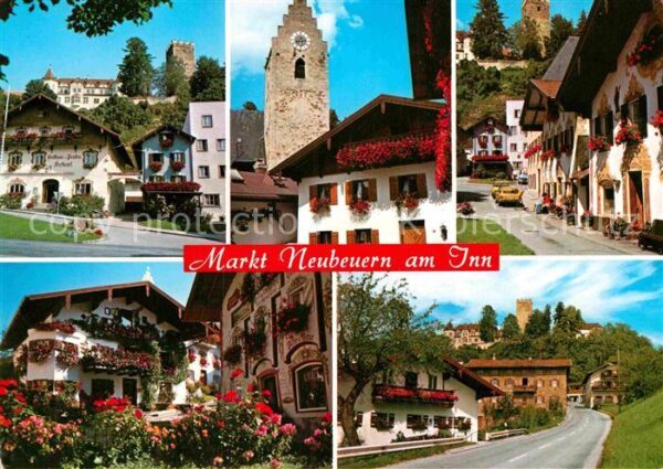Markt Neubeuern Ortsmotive mit Kirche Burg