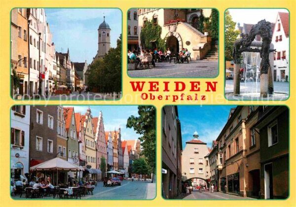 Weiden Oberpfalz Fussgängerzone Innenstadt Kirchturm Bru