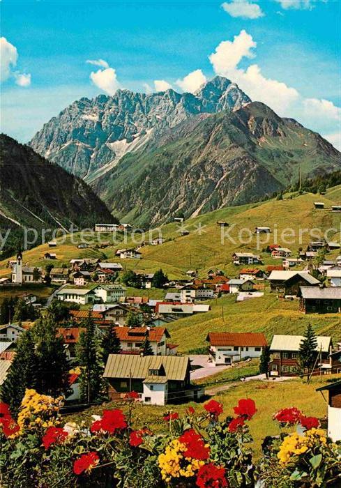 Hirschegg Kleinwalsertal Vorarlberg Panorama mit Widderstein Allgäuer Alpen