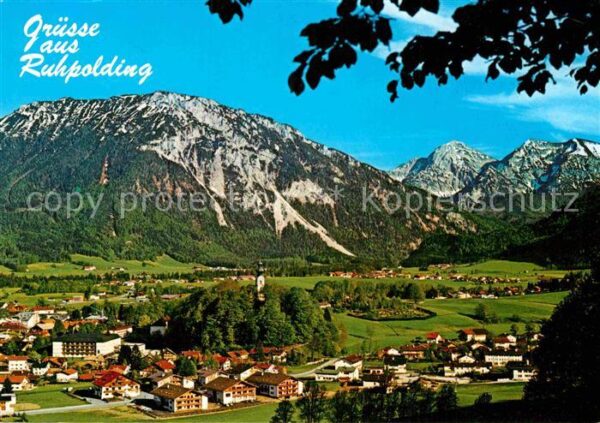 Ruhpolding Panorama Blick gegen Rauschberg und Son