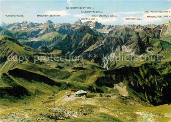 Nebelhorn Bergstation mit Tiroler und Allgäuer Ho