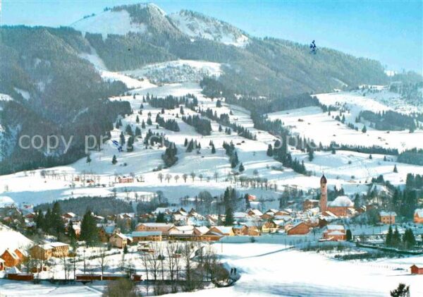 Nesselwang Panorama Skidorf mit Alpspitze Allgäuer