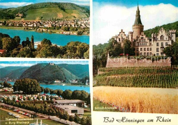Bad Hoenningen Panorama Blick über den Rhein Schloss A