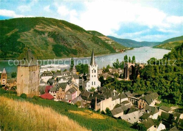Bacharach Rhein Panorama Rheintal Peterskirche Wernerka