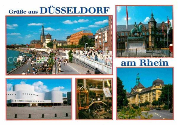 Duesseldorf Partie am Rhein Denkmal Gebäude Archite