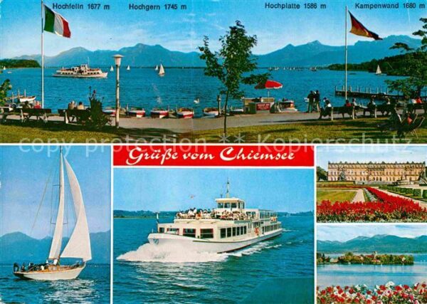 Chiemsee Uferpromenade Segeln Fähre Schloss Herr