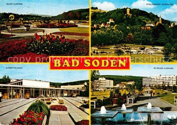Bad Soden-Salmuenster Kurpark Wasserspiele Burgruine Stolzenb