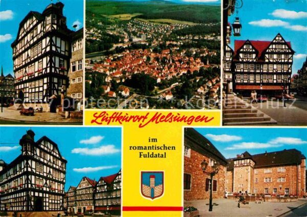 Melsungen Fulda Fachwerkhäuser Rathaus Fliegeraufnahme