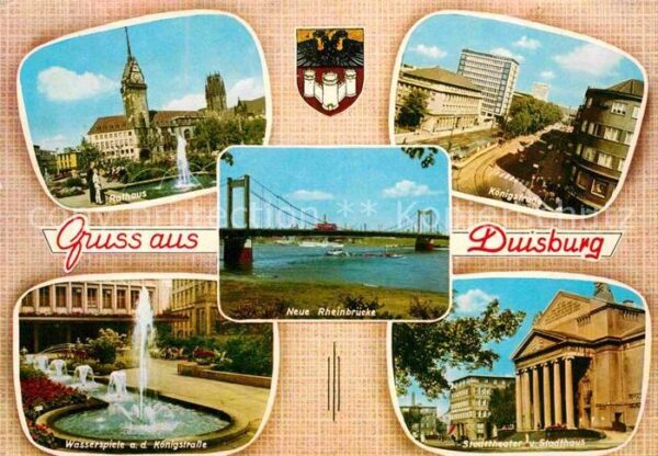 Duisburg Ruhr Rathaus Königstrasse Wasserspiele Rhein