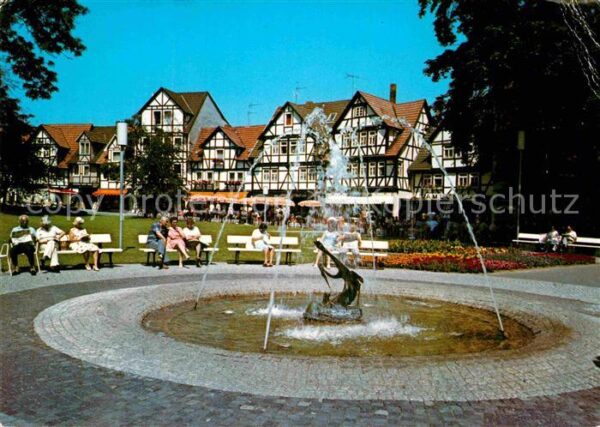 Bad Sooden-Allendorf Kurpark Springbrunnen Fachwerkhäuser