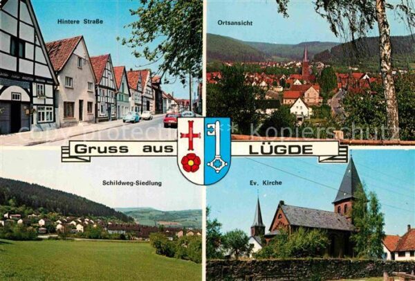 Luegde Hintere Strasse Ortsansicht Kirche Schi