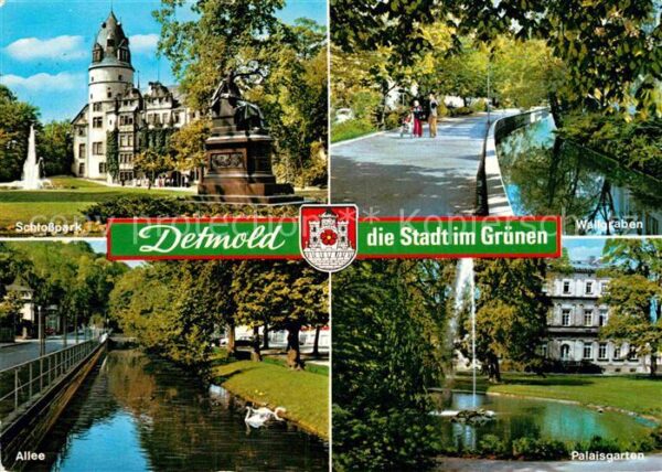 Detmold Schloss Park Denkmal Allee Wallgraben P