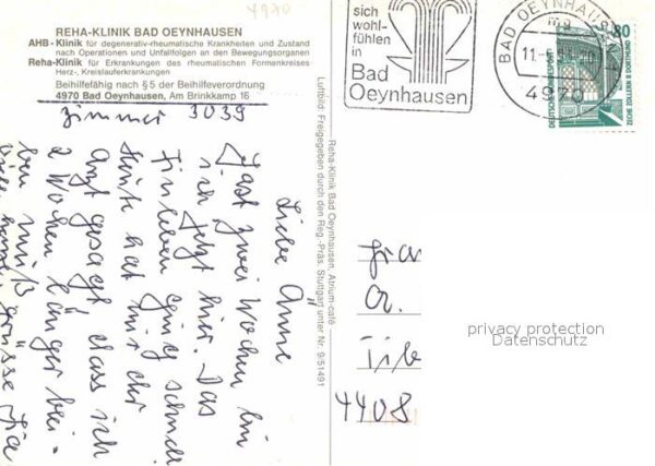 Bad Oeynhausen Rehaklinik Hallenbad Gymnastikhalle – Bild 2