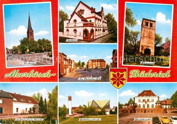 Buederich Duesseldorf Kirche Rathaus Strassenpartie Ehrenmal