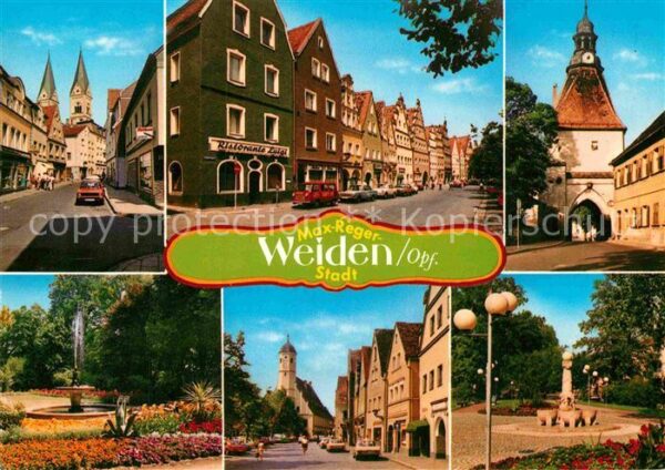 Weiden Oberpfalz Teilansichten Max Reger Stadt Park Kirc