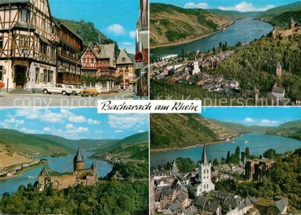 Bacharach Rhein Fachwerkhäuser Panorama Rheintal Kirche