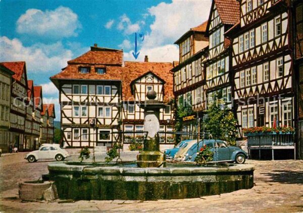 Bad Sooden-Allendorf Marktplatz Brunnen Fachwerkhäuser