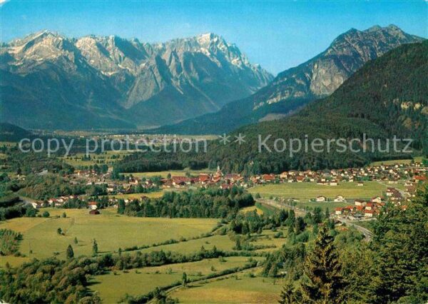 Oberau Loisach Panorama Loisachtal Zugspitzgruppe Wett