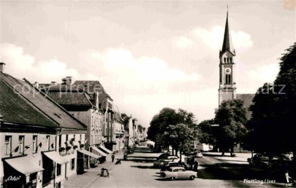 Plattling Isar Bayern Stadtansicht