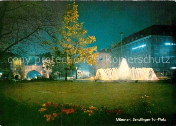 Muenchen Sendlinger Tor Platz Nachtaufnahme