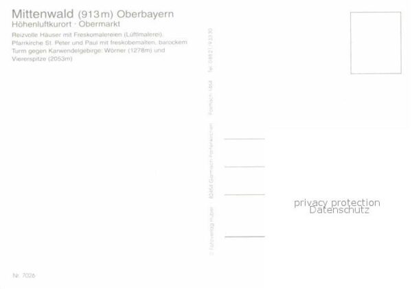 Mittenwald Bayern Obermarkt Viererspitze Wörner – Bild 2