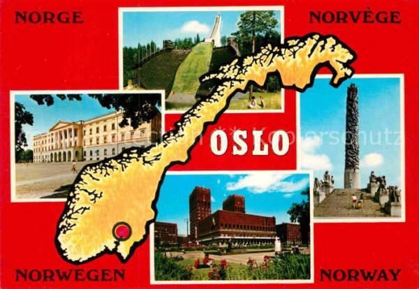 Oslo Norwegen Skischanze Park Königsschloss