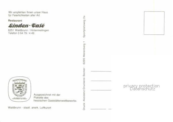 Waldbrunn Odenwald Restaurant Linden Cafe – Bild 2