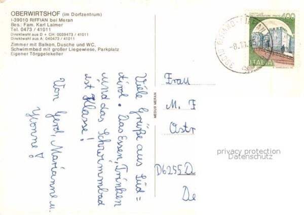 Riffian Meran Oberwirtshof Schwimmbad Gasthaus – Bild 2
