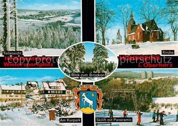 Hohegeiss Harz Kirche Kurpark Skilift Panoramic Winter