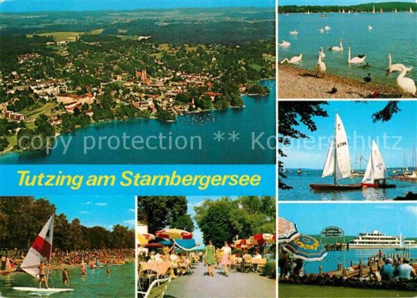 Tutzing Fliegeraufnahme Strand Uferpromenade Se