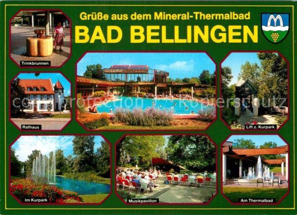 Bad Bellingen Trinkbrunnen Rathaus Kurpark Musikpavil