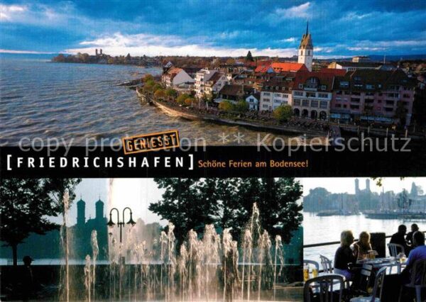Friedrichshafen Bodensee Stadtansicht Wasserfontäne