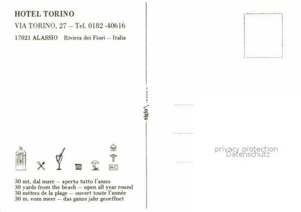 ALASSIO Savona Liguria IT Hotel Torino Speisesaal – Bild 2