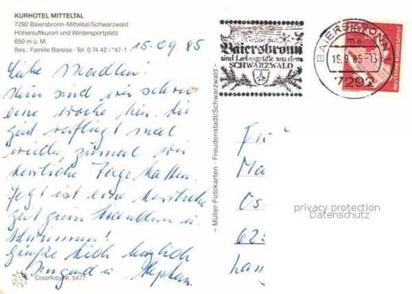 Baiersbronn Schwarzwald Kurhotel Mitteltal – Bild 2