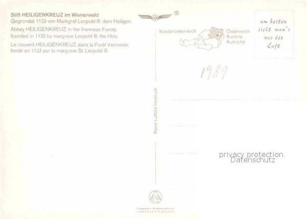 Heiligenkreuz Niederoesterreich Stift Heiligenkreuz Fliegeraufnahme – Bild 2