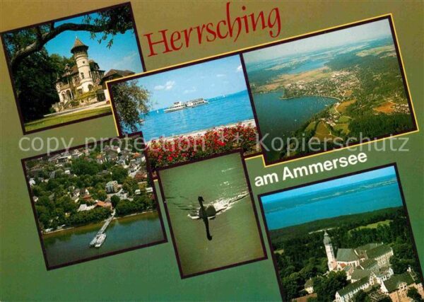 Herrsching Ammersee Schwan Fliegeraufnahme Schloss