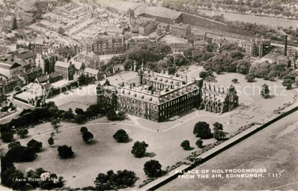 Edinburgh Scotland Palace of Holyroodhouse Air view