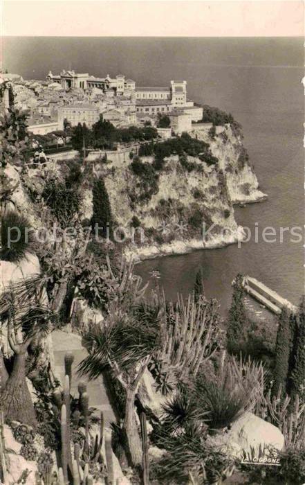 Monaco Le Rocher vu du Jardin Exotique