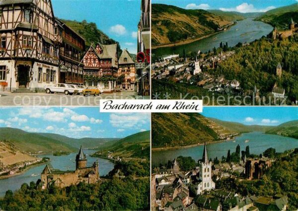 Bacharach Rhein Schlösser Fliegeraufnahme Dorfmotiv