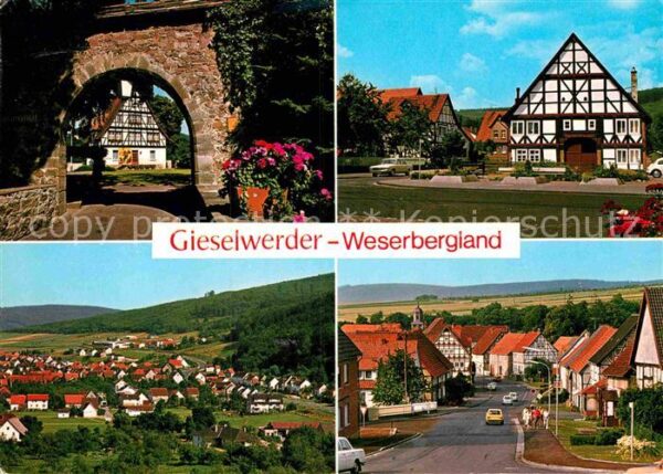 Gieselwerder Stadttor Fachwerkhaus Panorama Ortsmoti