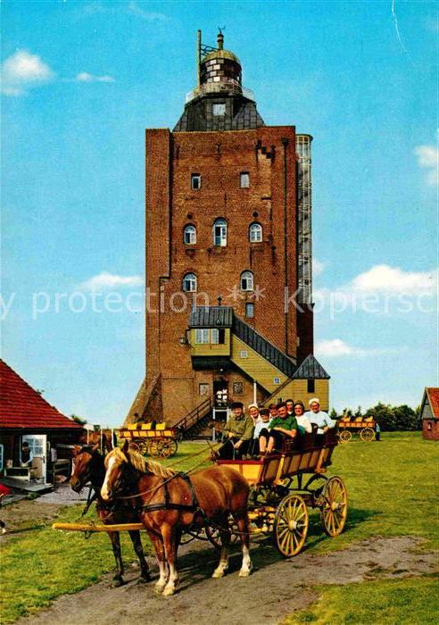 Neuwerk Cuxhaven Nordseebad Leuchtturm mit altem Wattwagen
