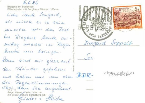 Bregenz Vorarlberg Pfänderbahn Berghaus Pfänder – Bild 2
