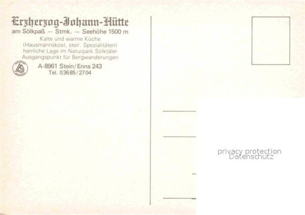 Stein Enns Erzherzog Johann Hütte am Sölkpass – Bild 2