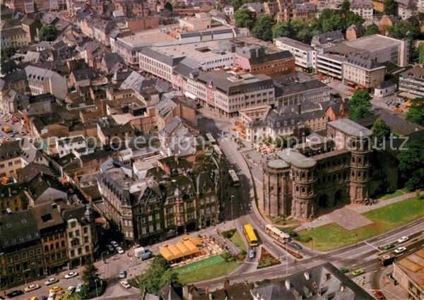 Trier Porta Nigra Schwarzes Tor Fliegeraufnah
